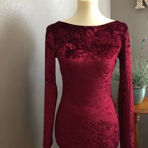 Burgundy Velvet Bodycon Dress